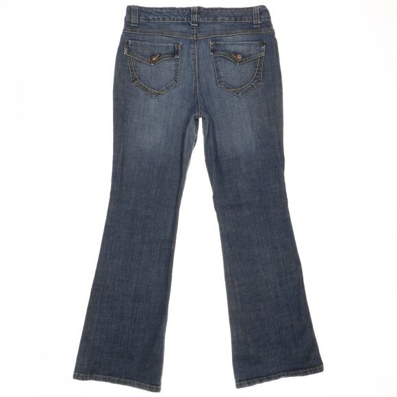 Nine West Flared Jeans Size 10 Womens Blue High Mid Stretch Measures 31 x 31 - Picture 3 of 11